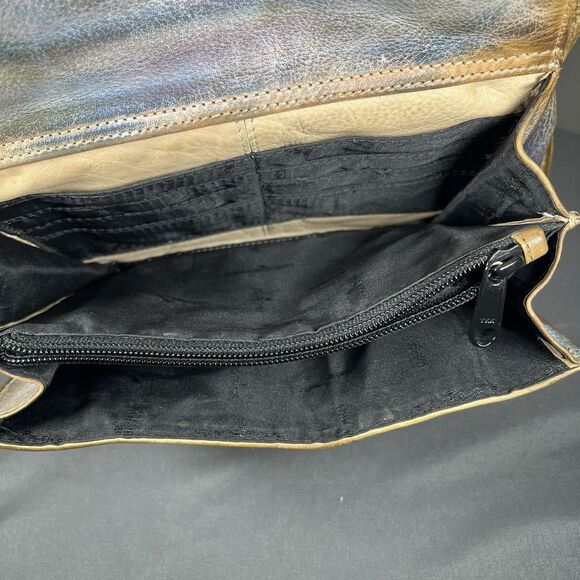 Anuschka Hand Painted Leather Crossbody Bag Artsy Colorful Shoulder Purse - Picture 8 of 10